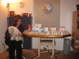 Julie with her fertility medications